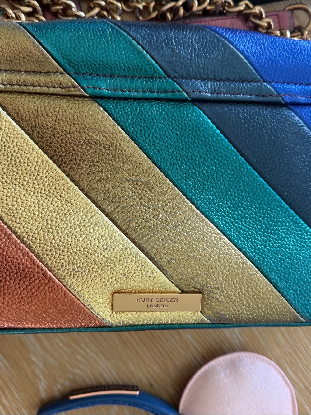 Rainbow Striped Leather Crossbody Bag - Multicolor fall / winter Kurt Geiger - Picture 6 of 8